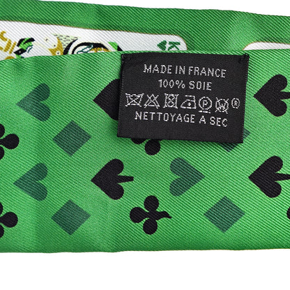 Hermes Silk Jeu de Cartes Twilly Vert Emeraude Black Jaune Soufre 2 of 3