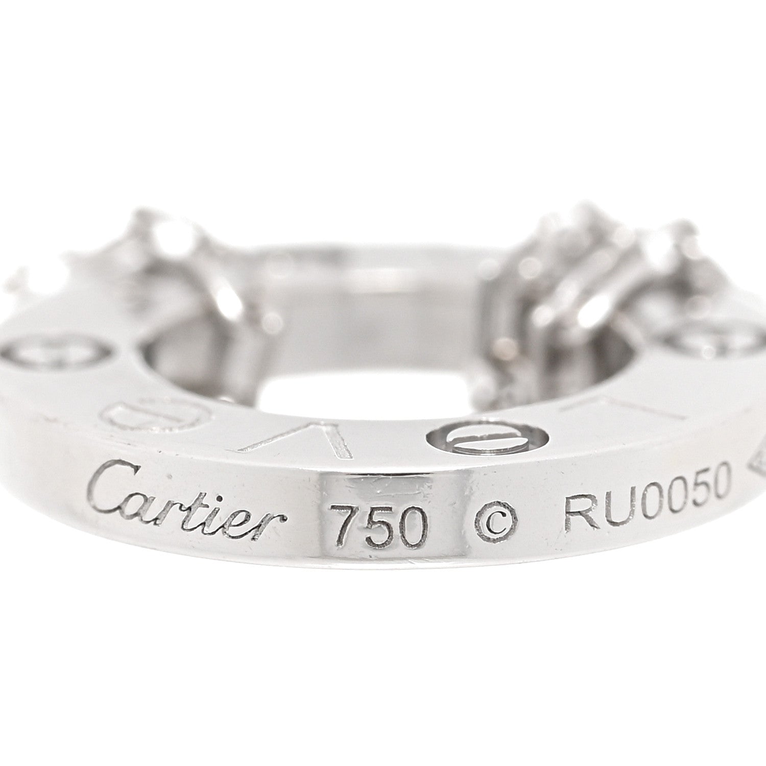 Cartier 18K White Gold Diamond LOVE Bracelet 3 of 4