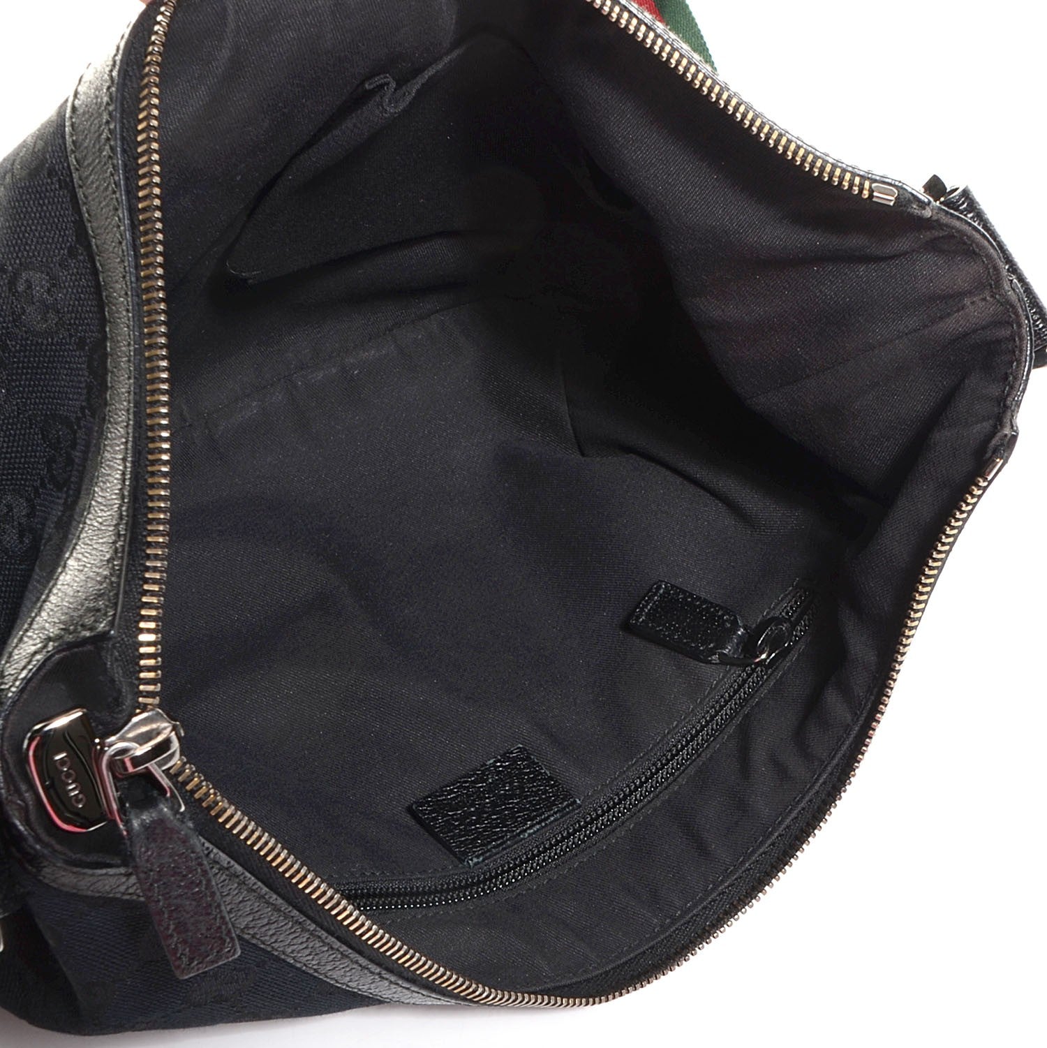 Gucci Monogram Web Medium Half Moon Hobo Black 5 of 9