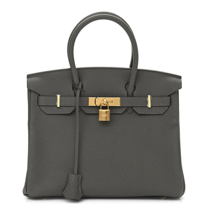 Hermes Taurillon Clemence Birkin 30 Gris Meyer 1 of 11