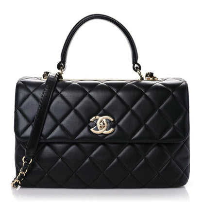 Chanel Lambskin Quilted Medium Trendy CC Flap Dual Handle Bag Black 1 of 15