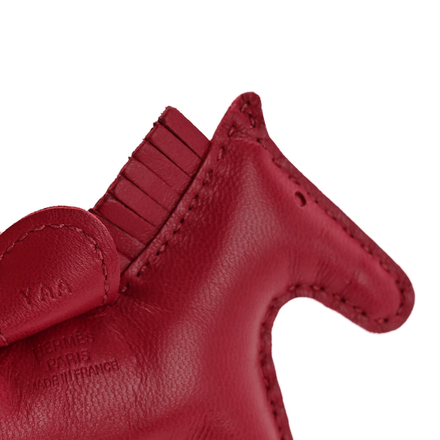 Hermes Milo Lambskin Grigri Rodeo Horse Bag Charm PM Rubis 3 of 4