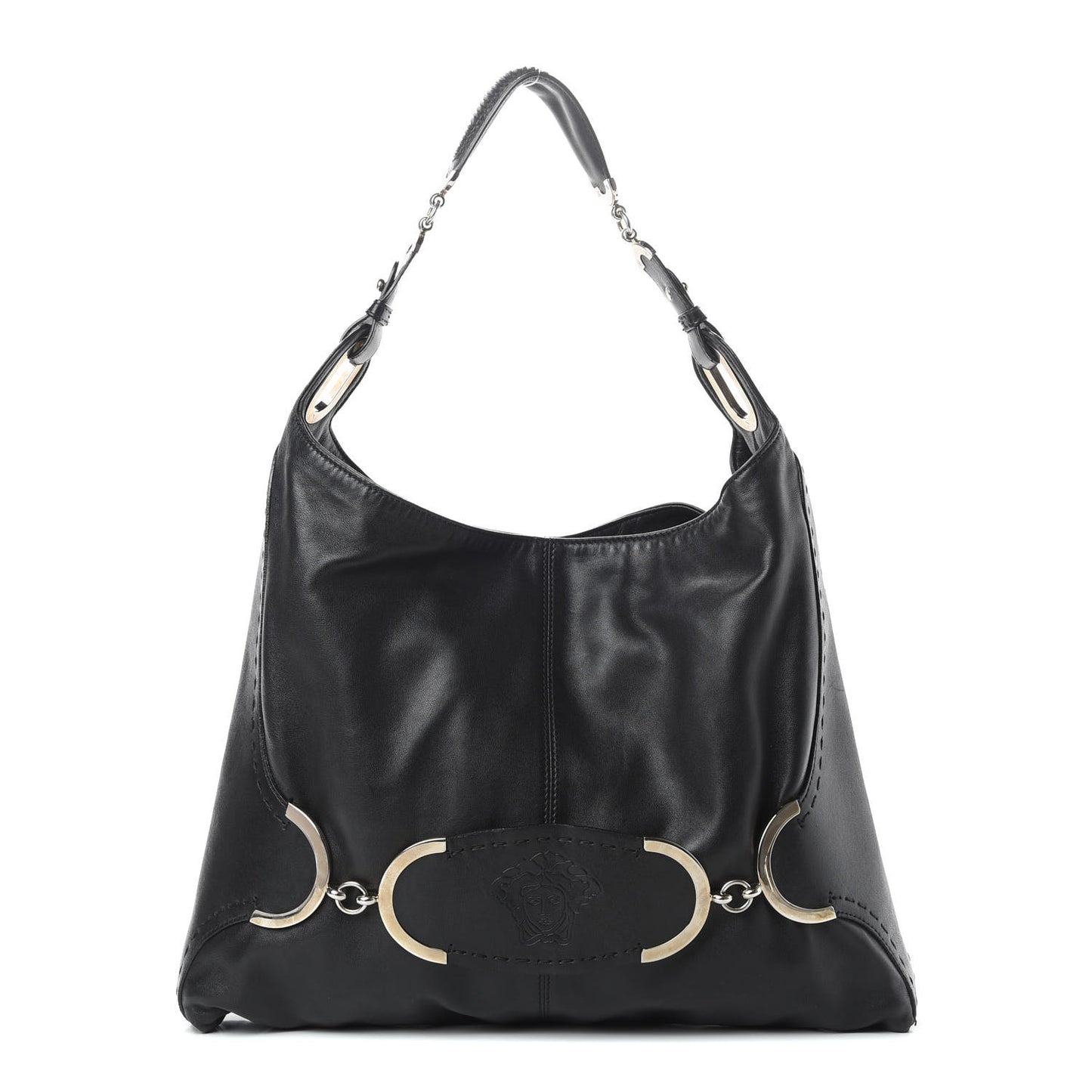 Calfskin Medusa Hobo Black