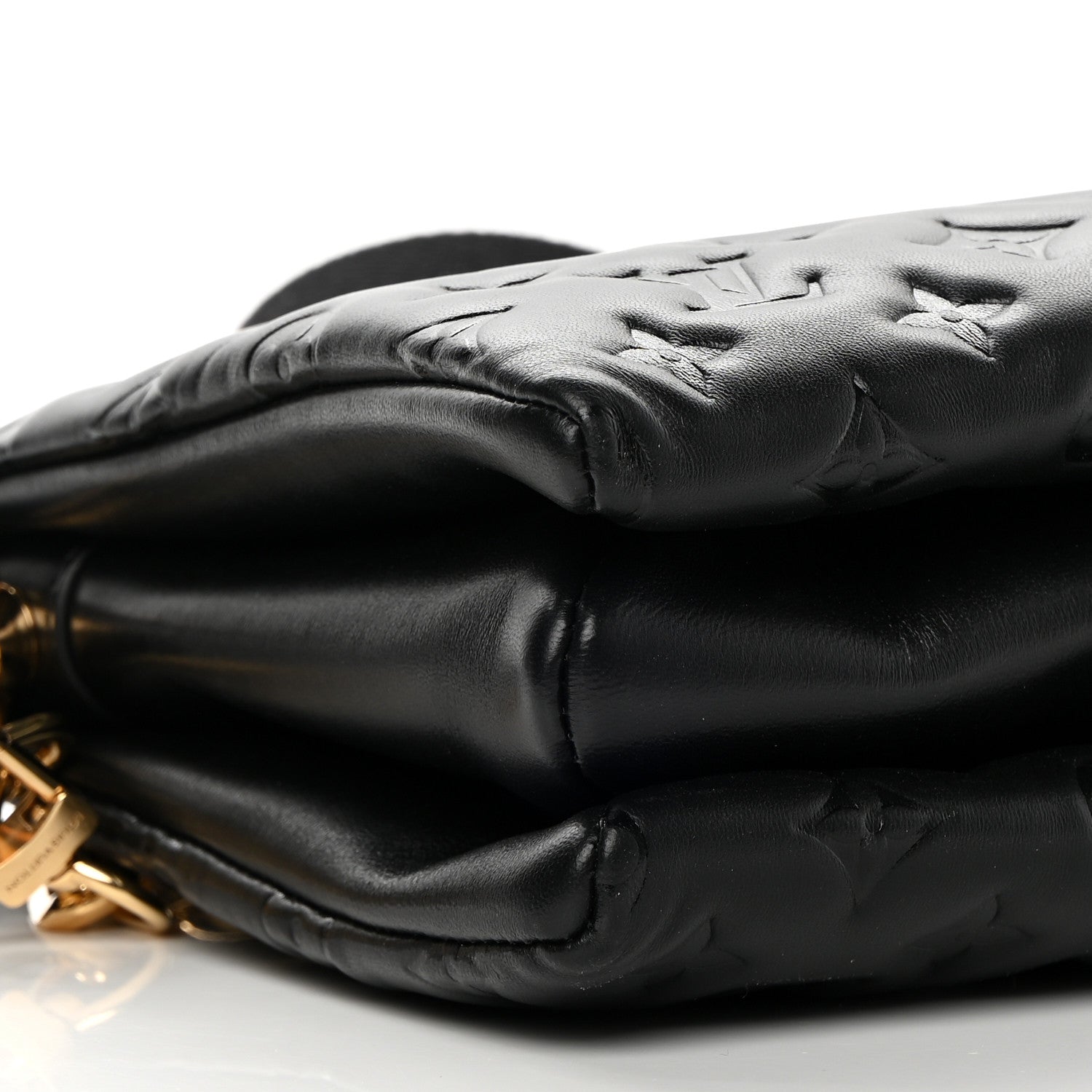 Louis Vuitton Lambskin Embossed Monogram Coussin PM Black 10 of 11