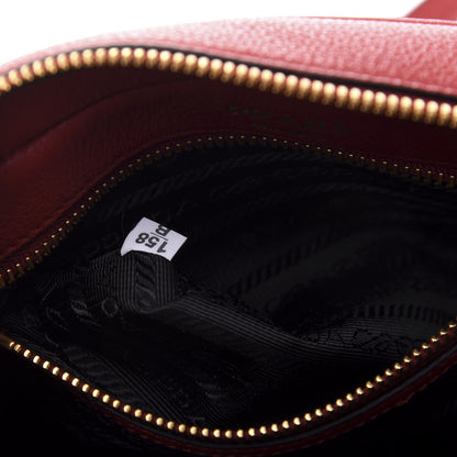 Prada Vitello Daino Camera Crossbody Rosso 10 of 11
