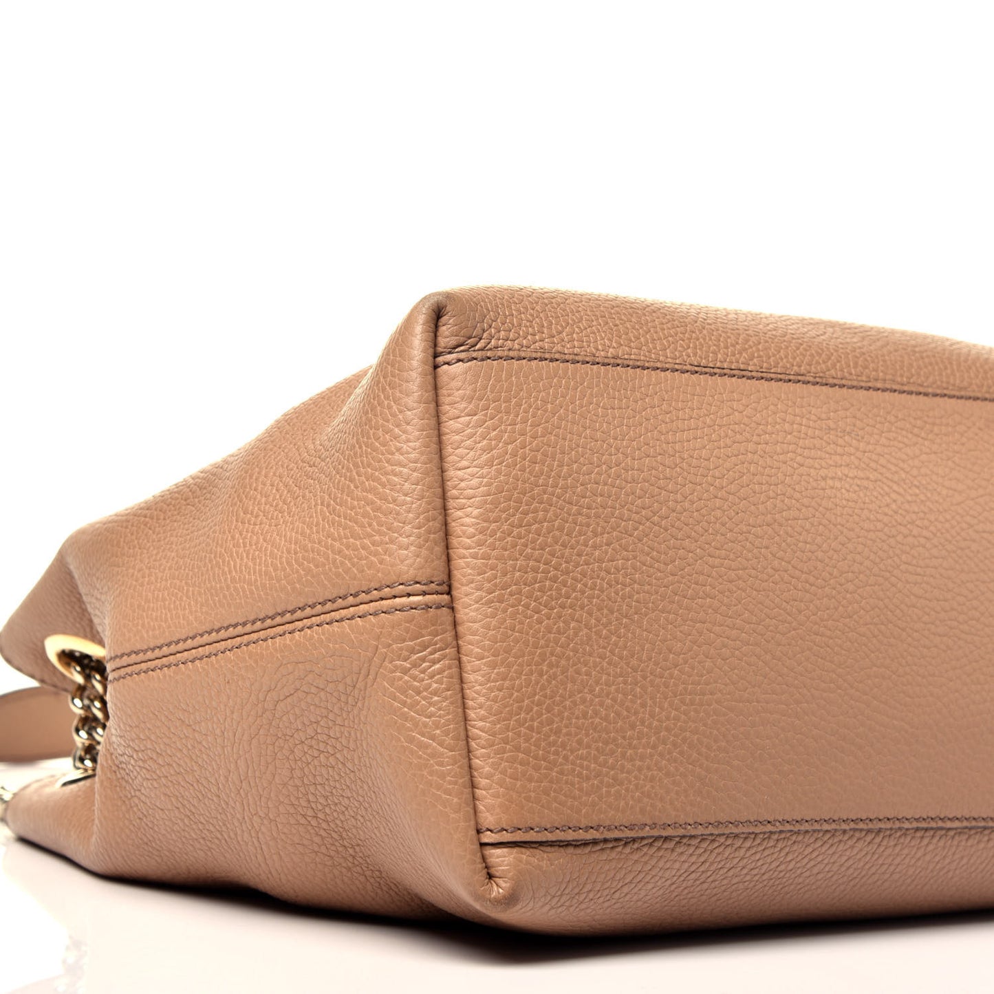 Pebbled Calfskin Medium Soho Chain Shoulder Bag Rose Beige