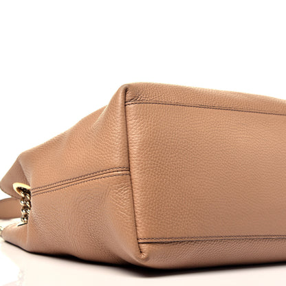 Gucci Pebbled Calfskin Medium Soho Chain Shoulder Bag Rose Beige 8 of 10