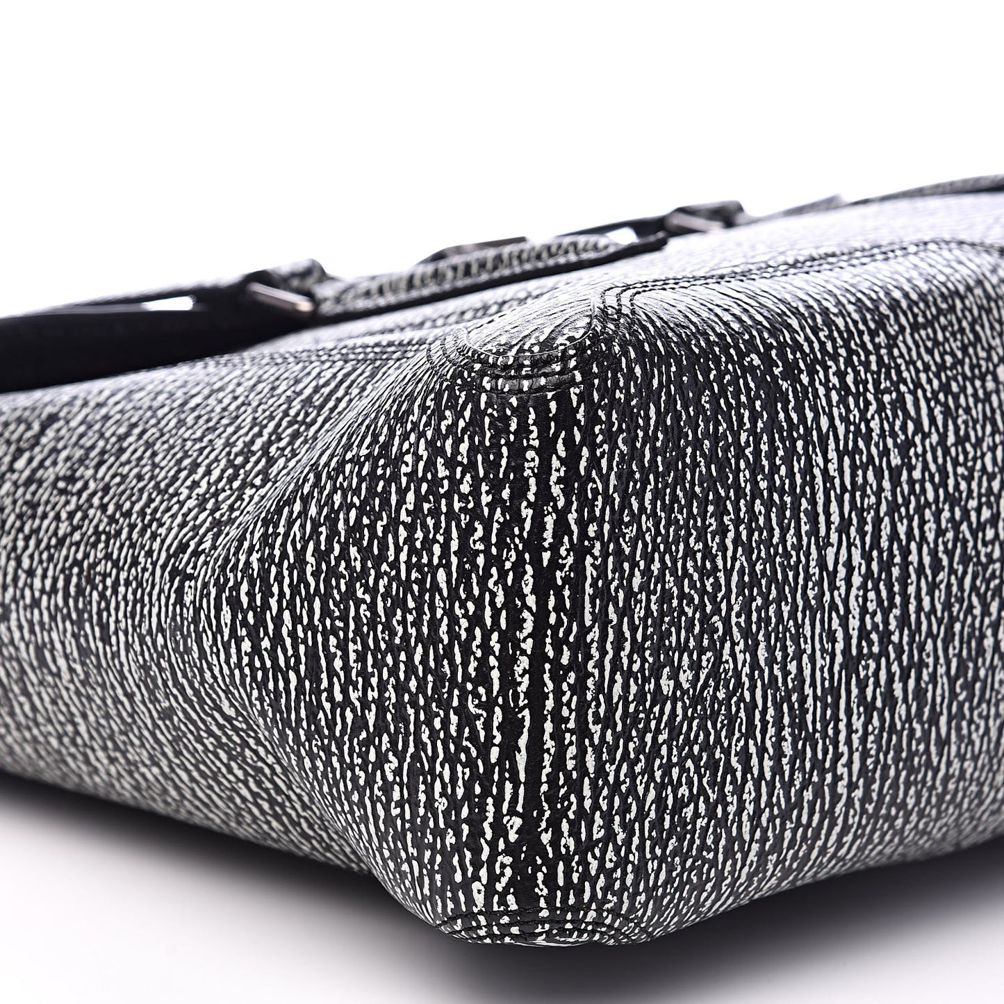 3.1 Textured Calfskin Large Pashli Satchel Black Cream