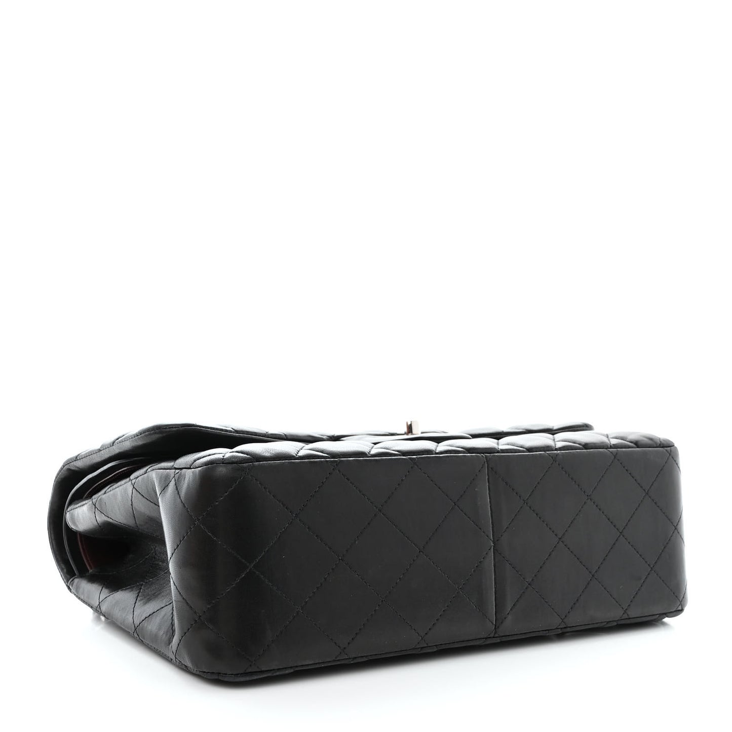 Lambskin Quilted Jumbo Double Flap Black