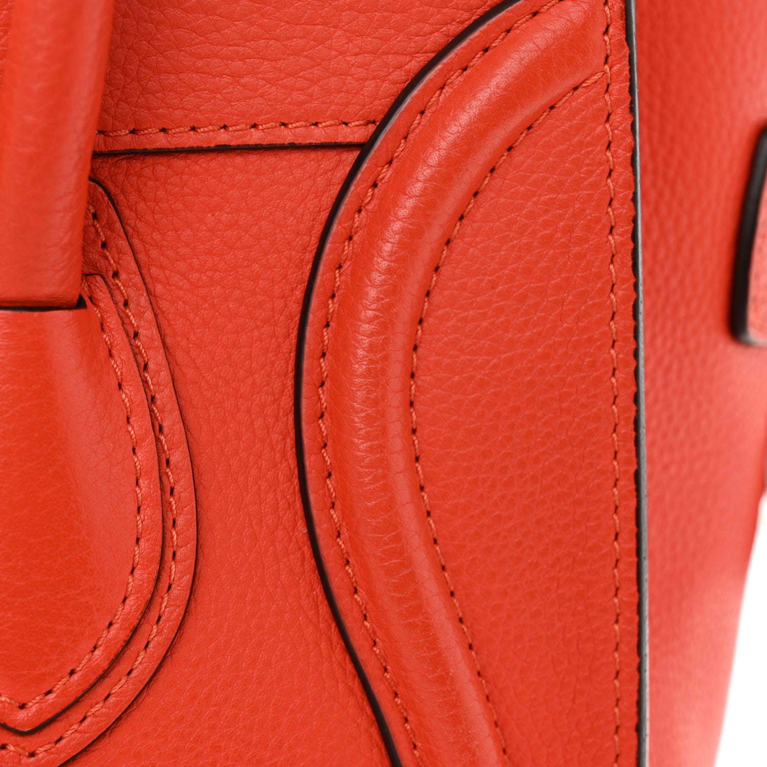 Celine Drummed Calfskin Micro Luggage Vermillion 14 of 15