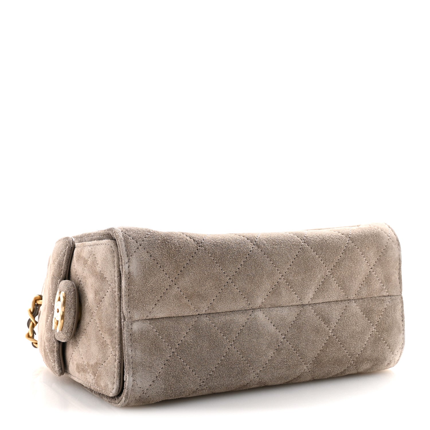 Chanel Suede Quilted Mini Chanel 25 Handbag Dark Grey 4 of 14