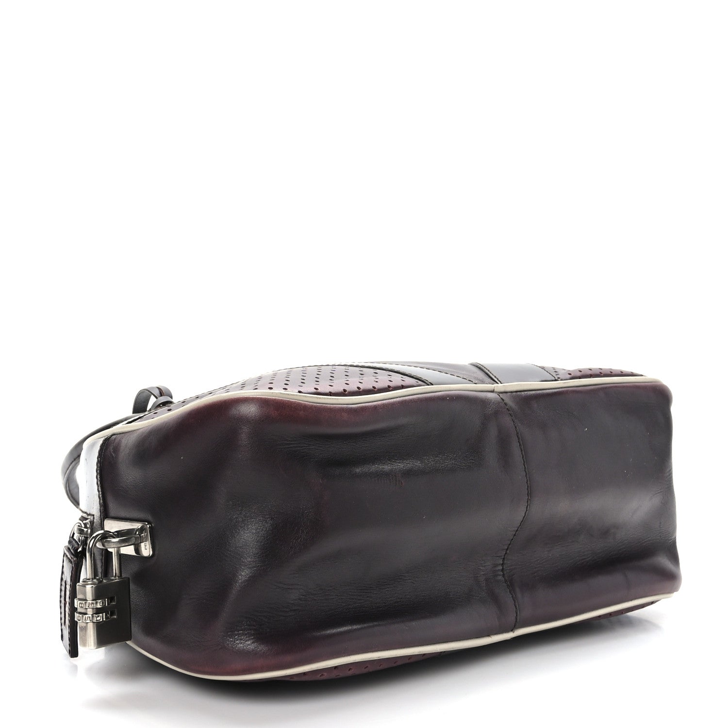 Prada Vitello Drive Perforated Bowling Bag Mosto 4 of 11