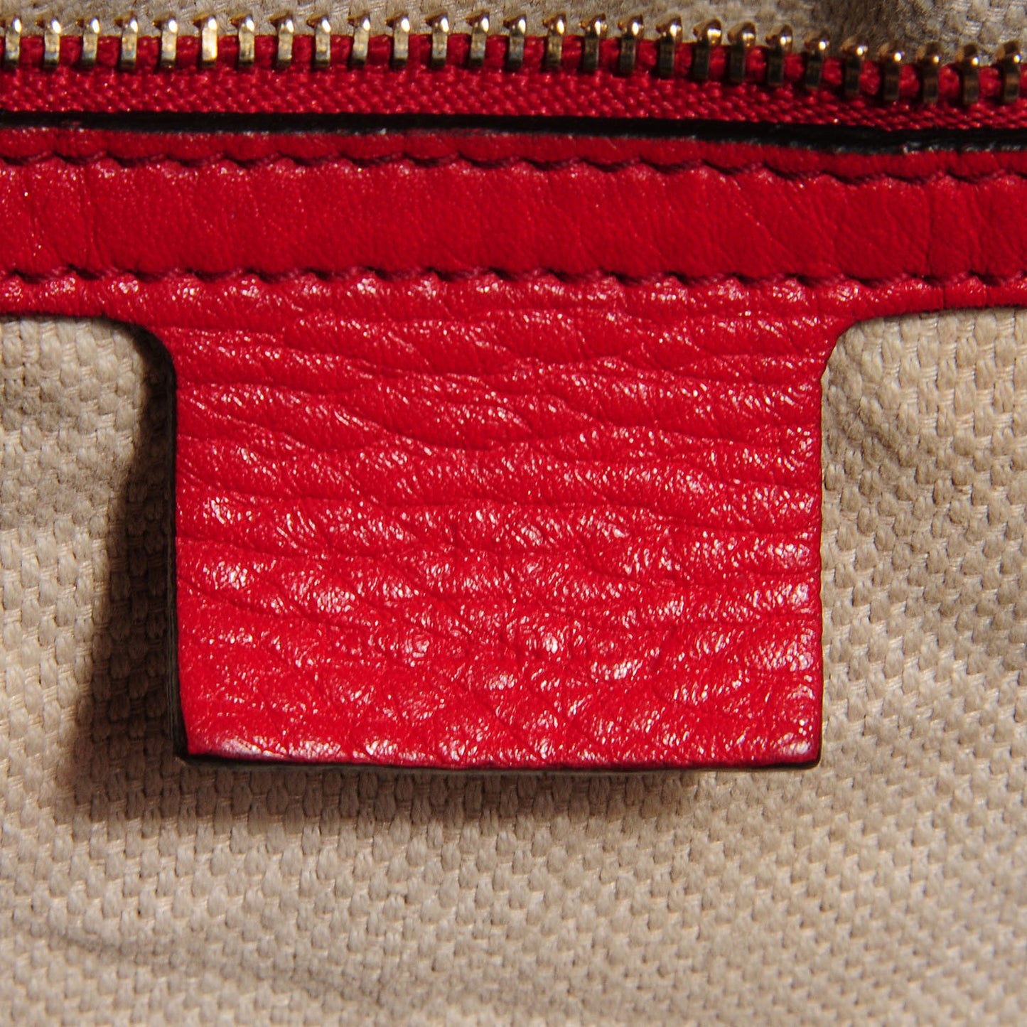 Pebbled Calfskin Large Soho Shoulder Bag Red