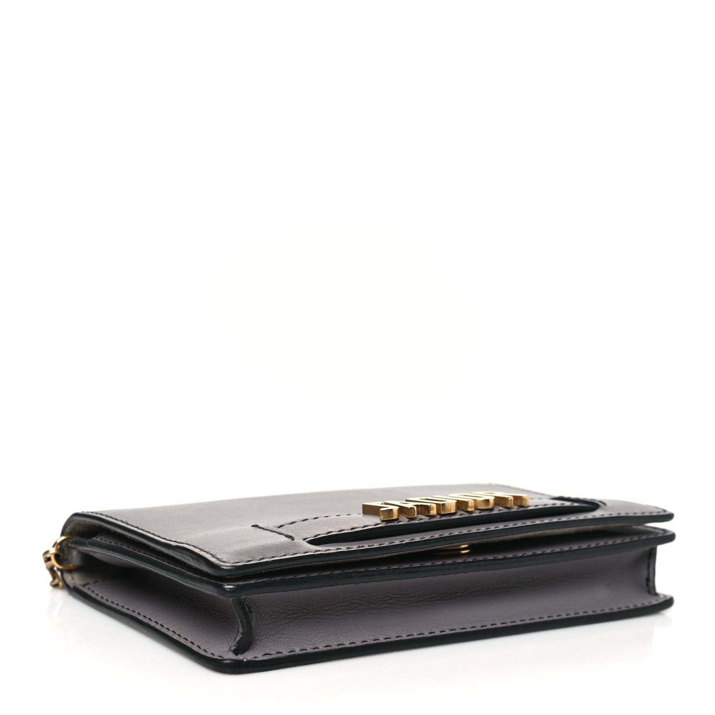 Calfskin J'Adior Wallet on Chain Pouch Grey