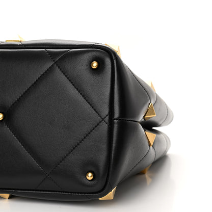 Valentino Garavani Nappa Roman Stud The Handle Bag Black 10 of 10