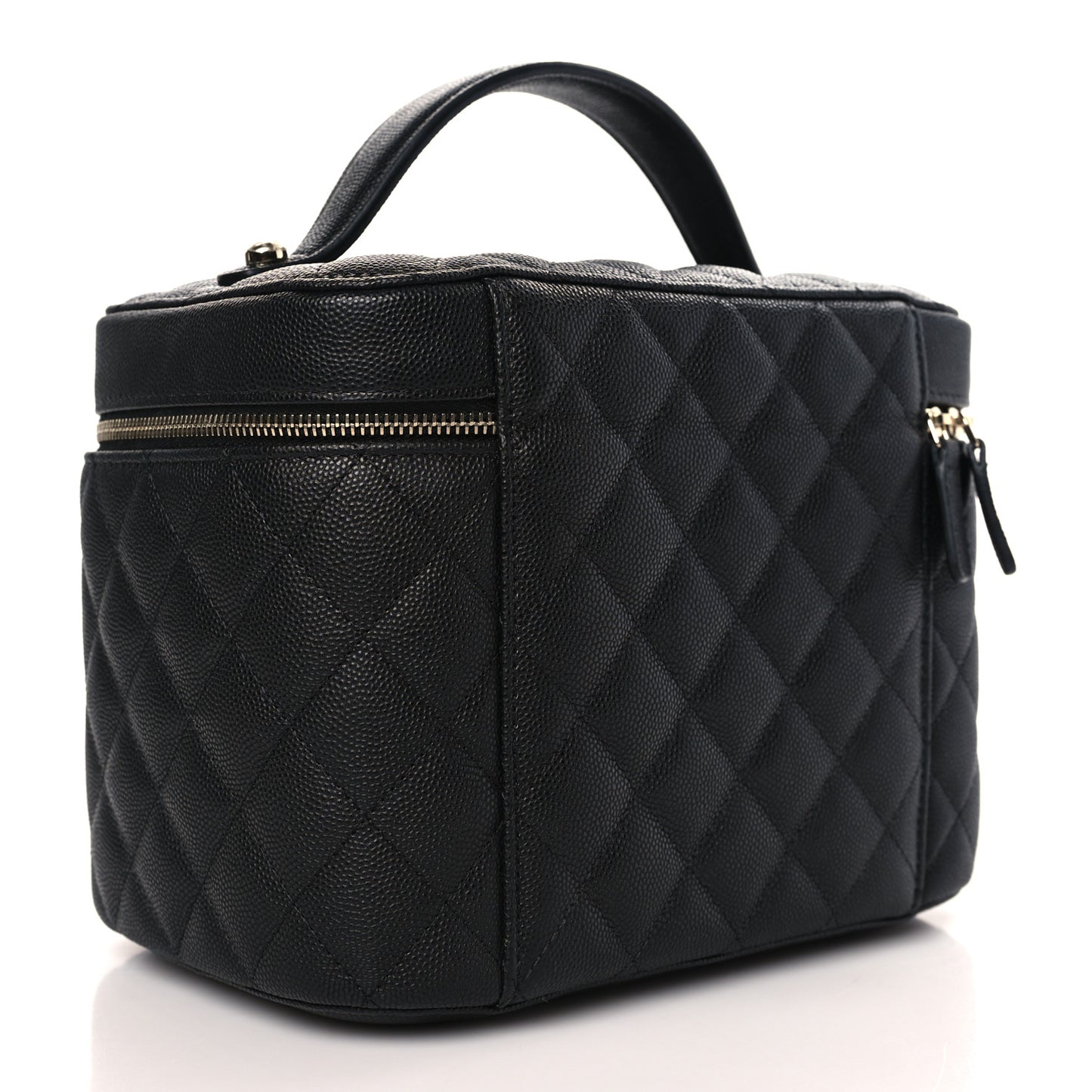 Caviar Quilted Large Vanity Pouch Black
