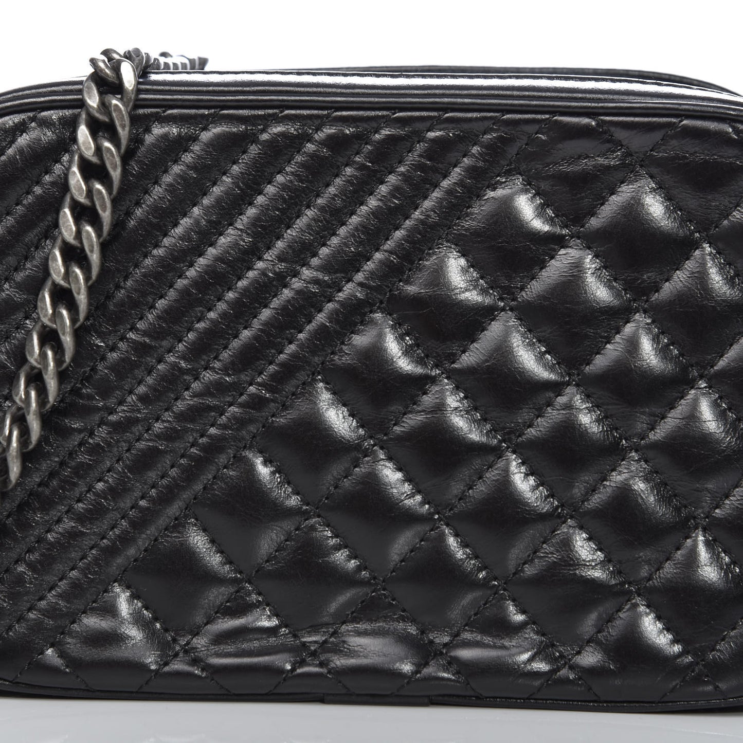 Lambskin Quilted Small Coco Boy Camera Case Black