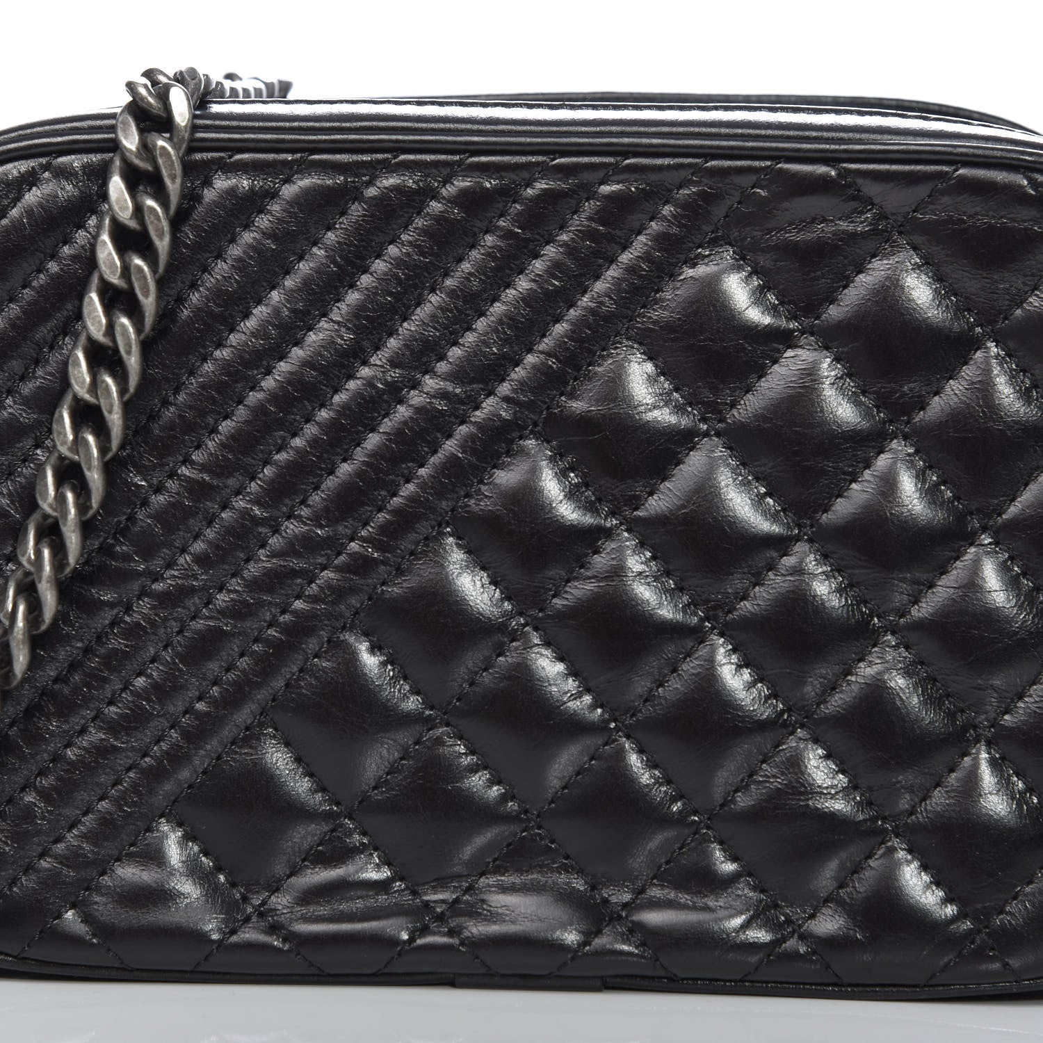 Chanel Lambskin Quilted Small Coco Boy Camera Case Black 11 of 11