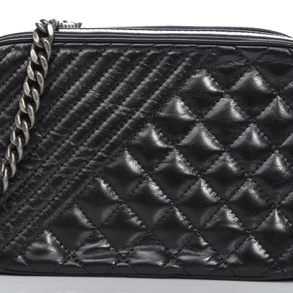 Chanel Lambskin Quilted Small Coco Boy Camera Case Black 11 of 11