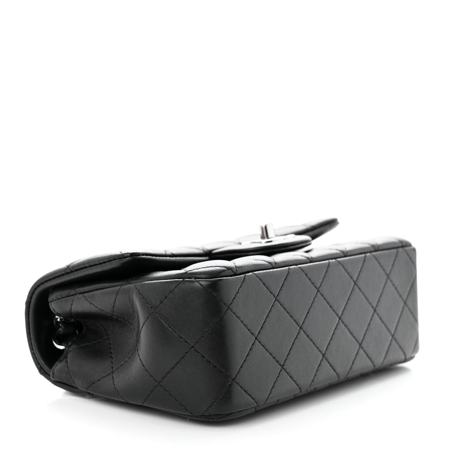 Lambskin Quilted Mini Rectangular Flap Black