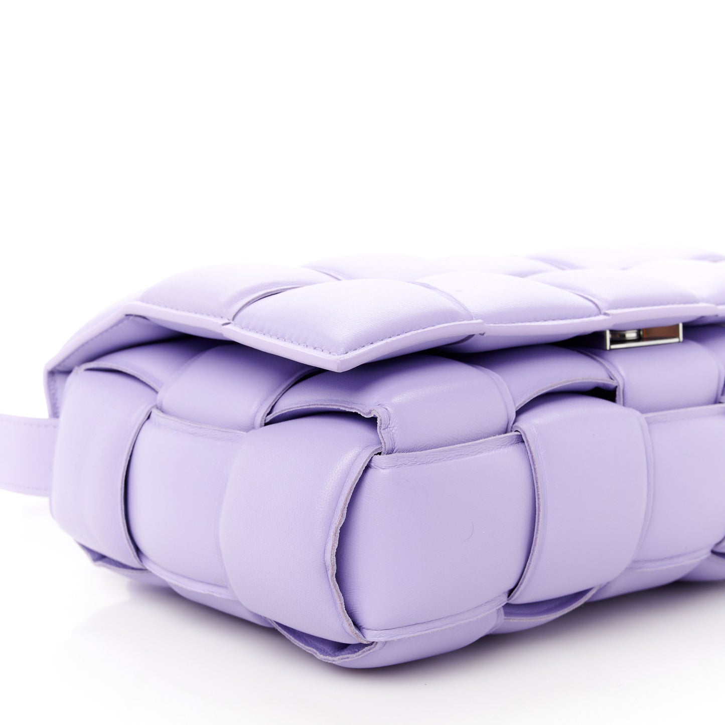 Nappa Maxi Intreccio Padded Cassette Crossbody Bag Lavender