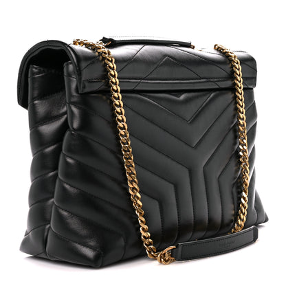 Saint Laurent Calfskin Y Quilted Monogram Medium Loulou Chain Satchel Black 3 of 11