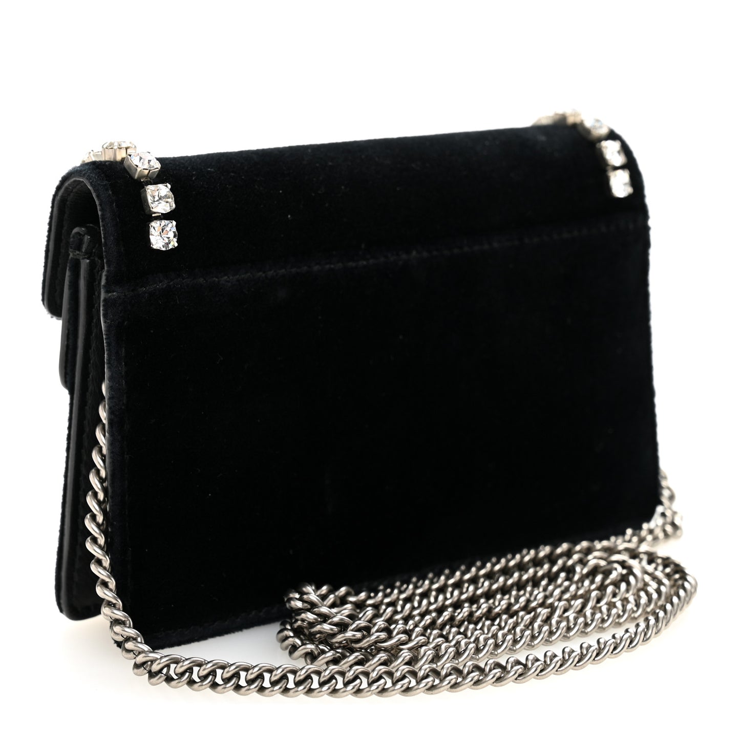 Velvet Crystal Super Mini Dionysus Shoulder Bag Black
