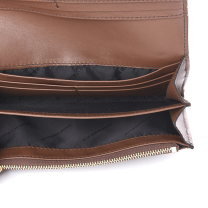 Burberry Horseshoe Calfskin House Check Porter Continental Wallet Tan 5 of 6