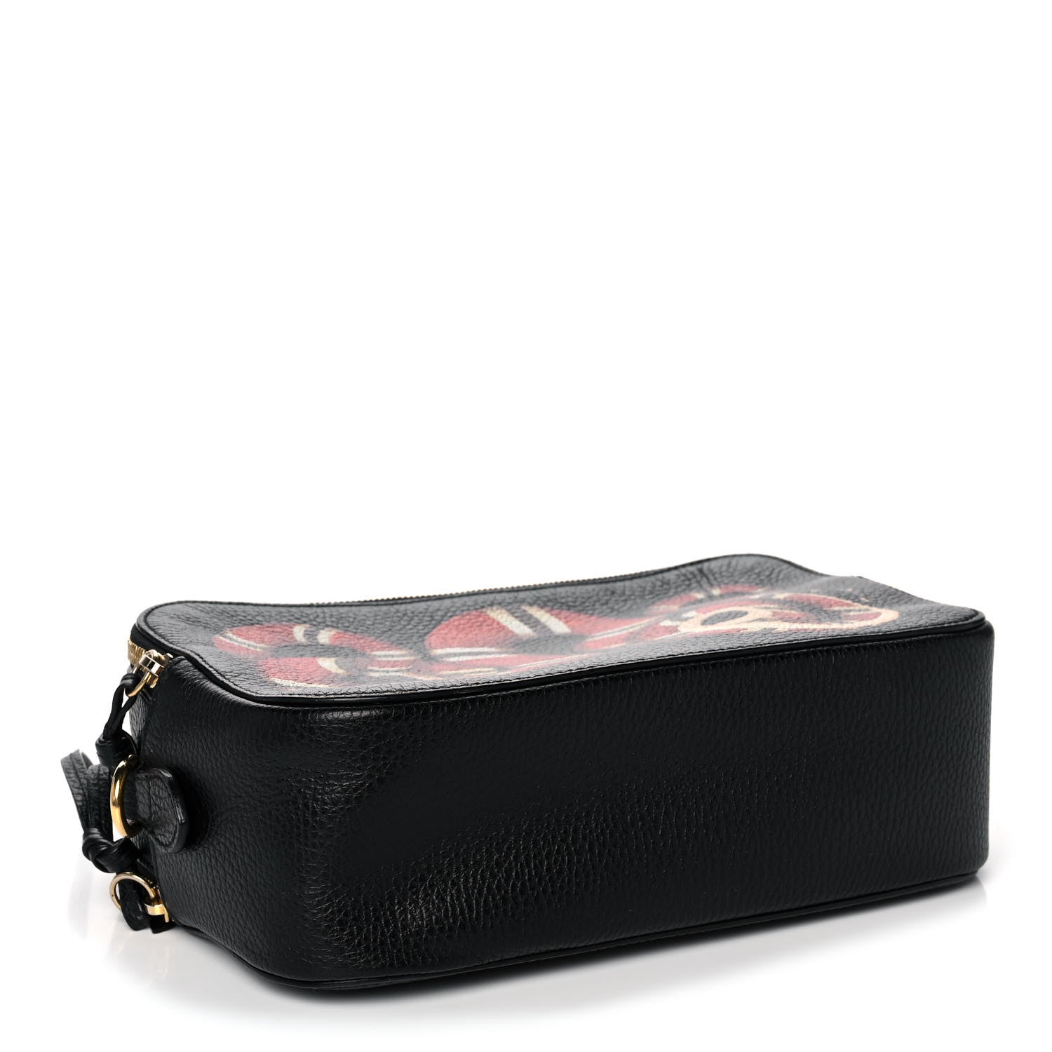 Gucci Grained Calfskin Sylvie Web Kingsnake Small Camera Bag Black Multicolor 4 of 22
