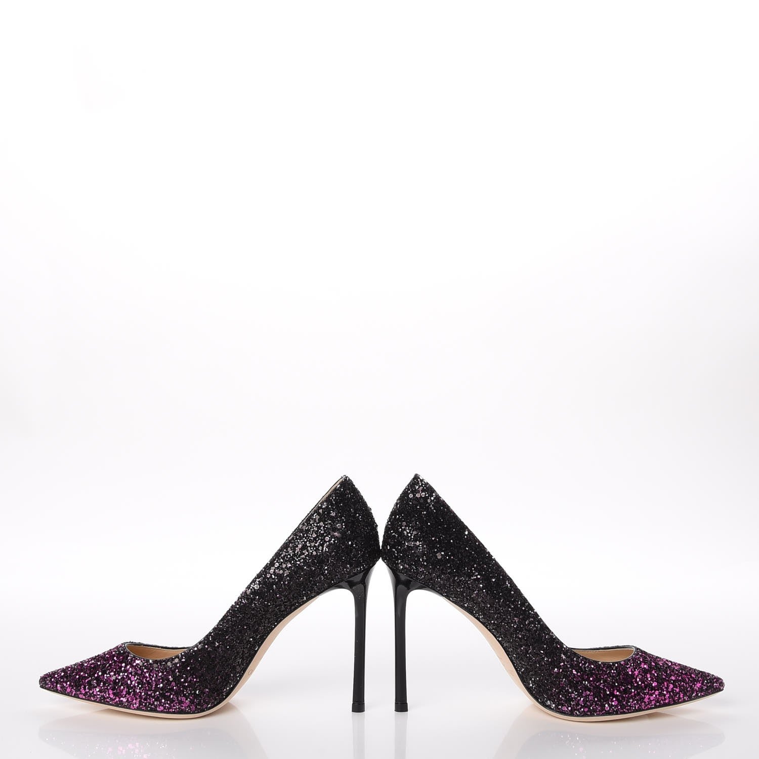 Jimmy Choo Coarse Glitter Degrade Romy 100 Pumps 37.5 Pink Black 6 of 10