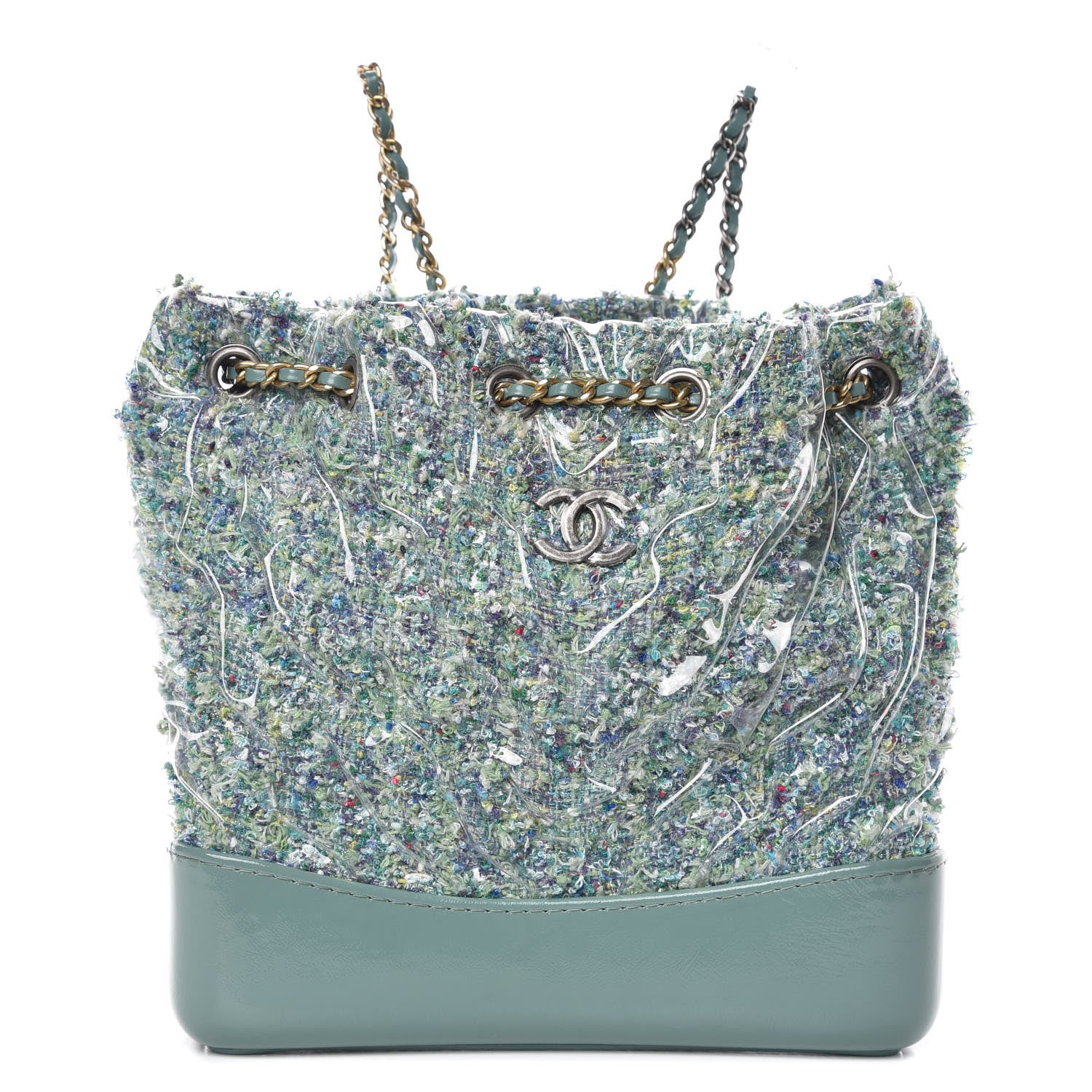Chanel Tweed PVC Quilted Gabrielle Backpack Green 1 of 7