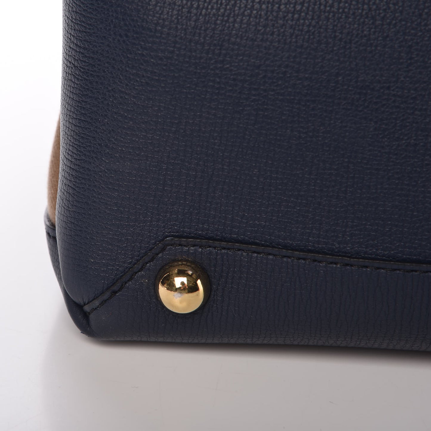 Grainy Calfskin House Check Large Banner Tote Midnight Blue