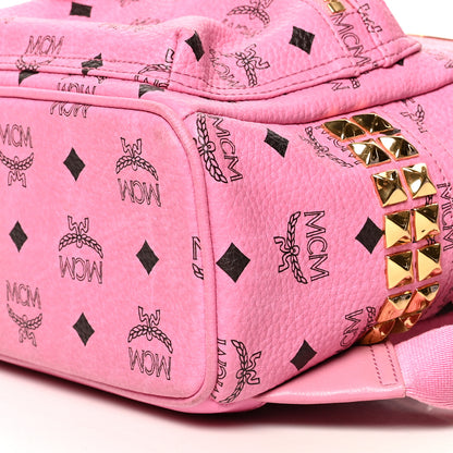 MCM Visetos Side Stud Mini Stark Backpack Pink 10 of 12