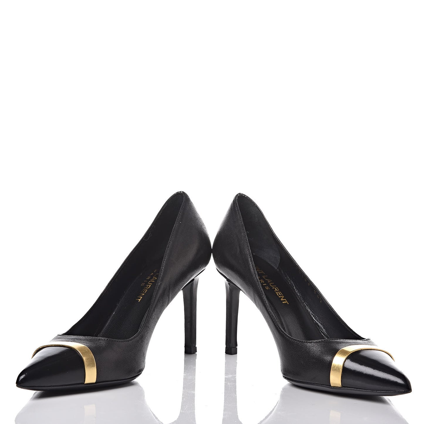 Leather Classic Paris 80 Cap Toe Escarpin Pumps 34.5 Black