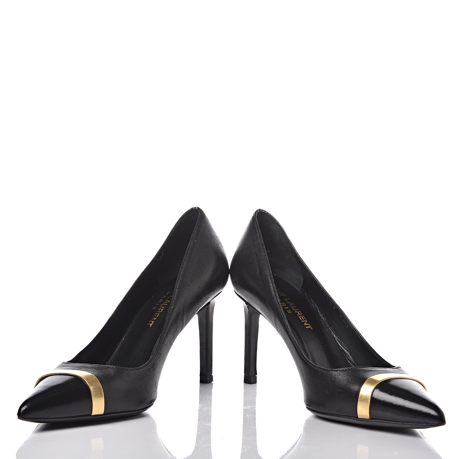 Saint Laurent Leather Classic Paris 80 Cap Toe Escarpin Pumps 34.5 Black 15 of 22