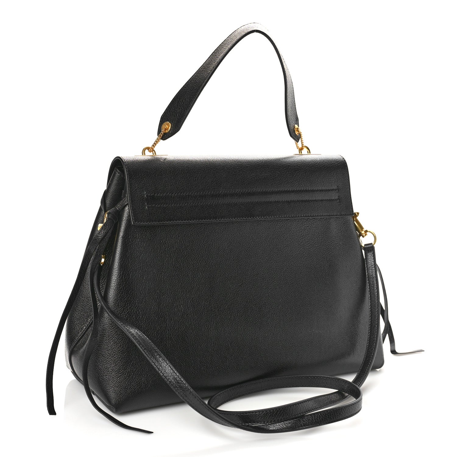 Valentino Garavani Pebbled Calfskin Large VRing Chain Shoulder Bag Black 3 of 8