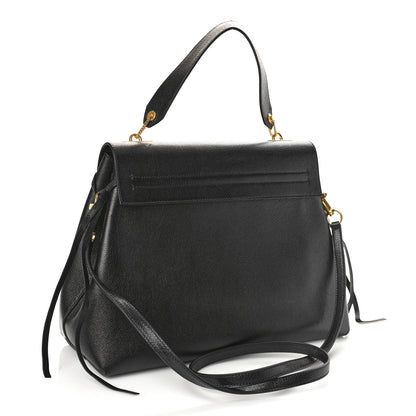 Valentino Garavani Pebbled Calfskin Large VRing Chain Shoulder Bag Black 3 of 8