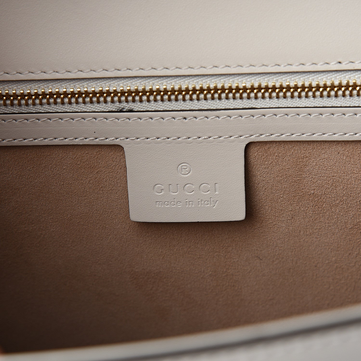 Gucci Calfskin Embroidered Medium Sylvie Top Handle Bag White 5 of 9