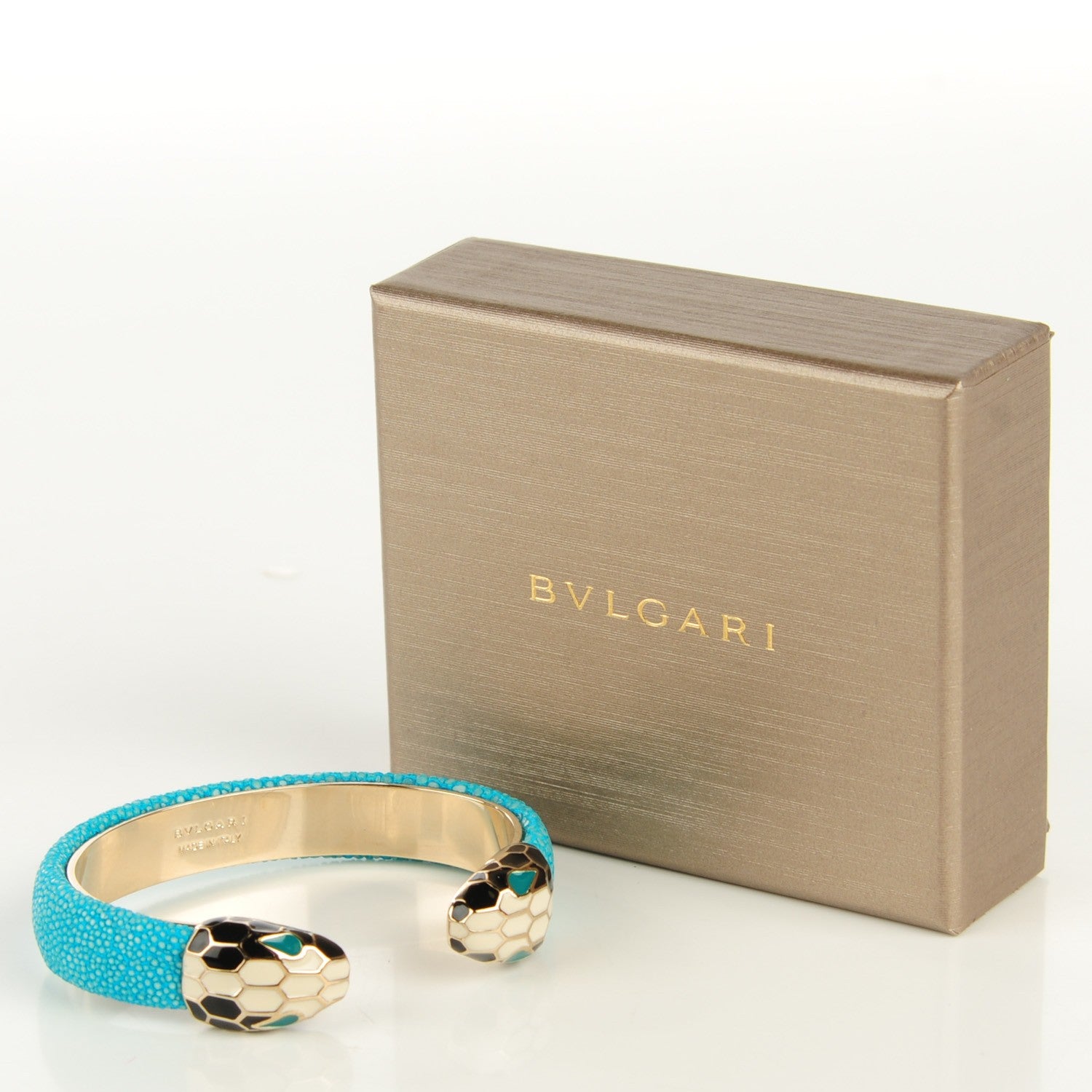 Bulgari Galuchat Serpenti Forever S Bracelet Aquarelle Turquoise. 5 of 5