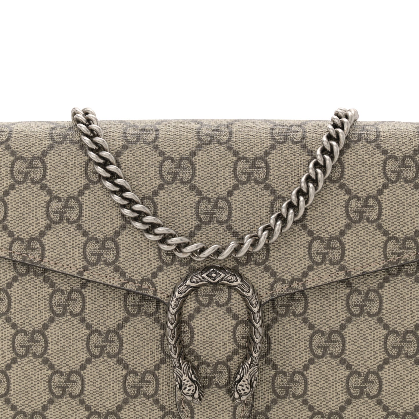 GG Supreme Monogram Mini Dionysus Chain Wallet Beige Taupe
