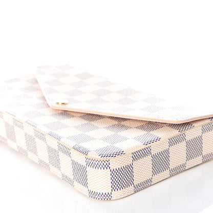 Louis Vuitton Damier Azur Pochette Felicie Chain Wallet Rose Ballerine 6 of 8