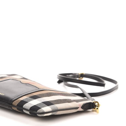 Burberry House Check Peyton Crossbody Clutch Bag Black 8 of 11