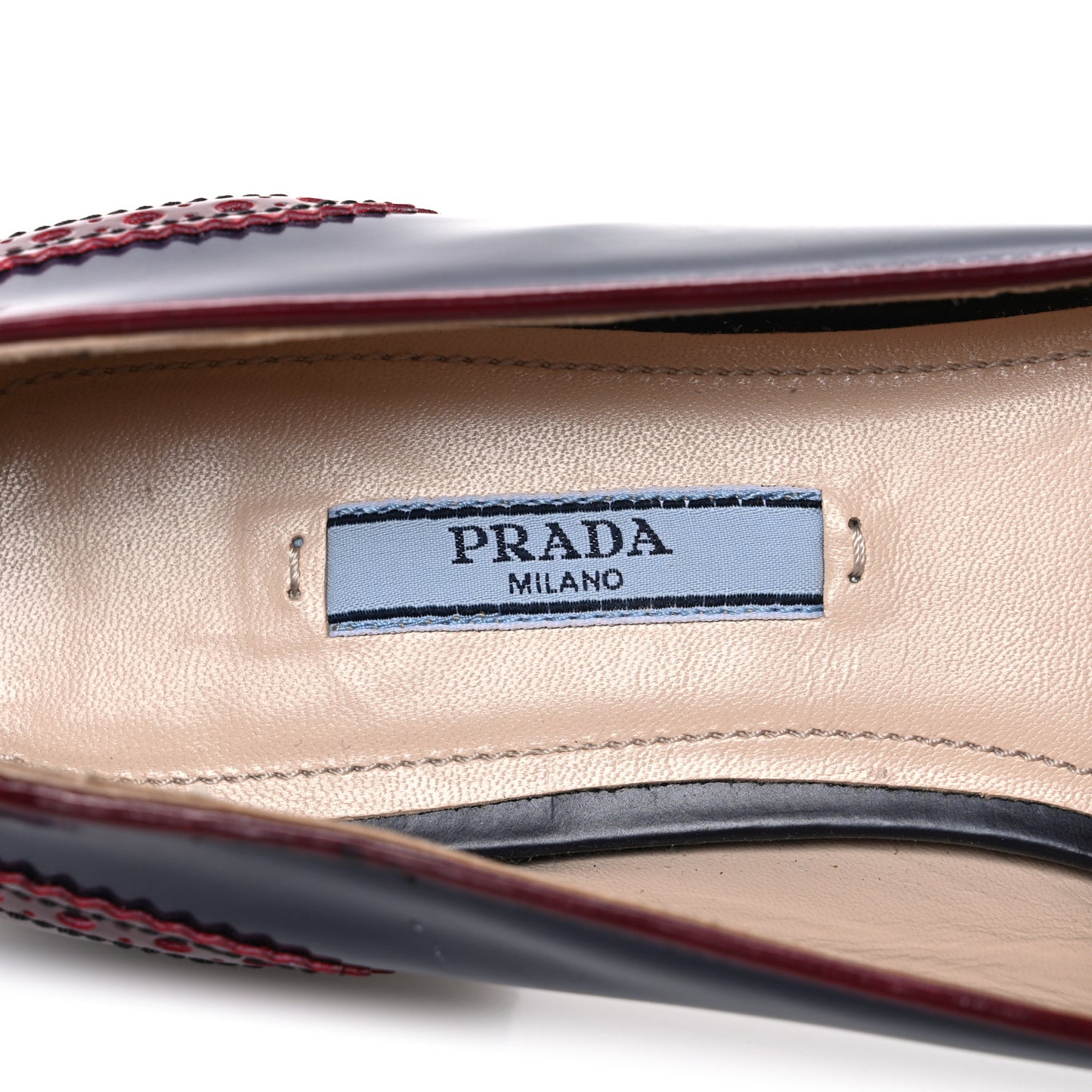 Calfskin Tassel Slip On Loafers 38 Navy Red