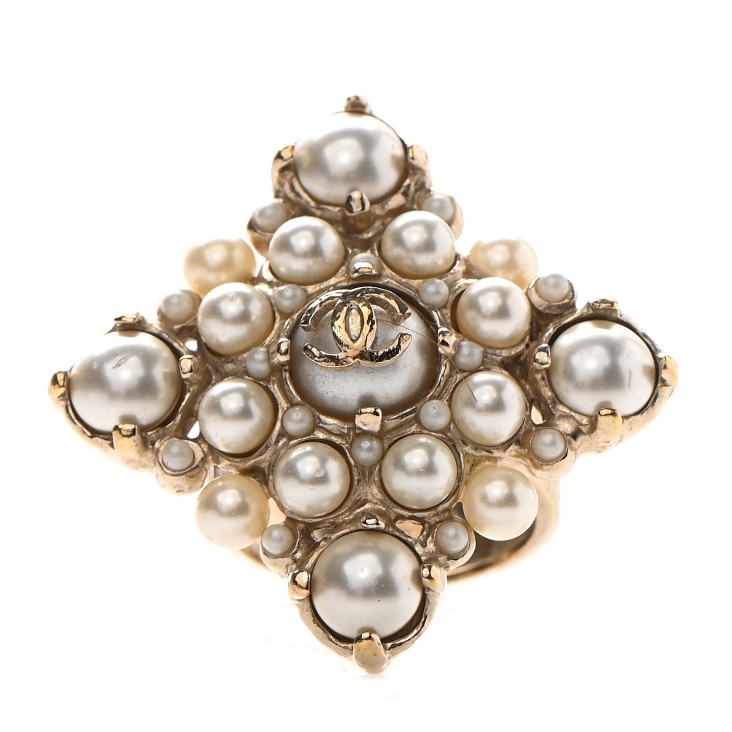Pearl CC Ring 5.75 Light Gold