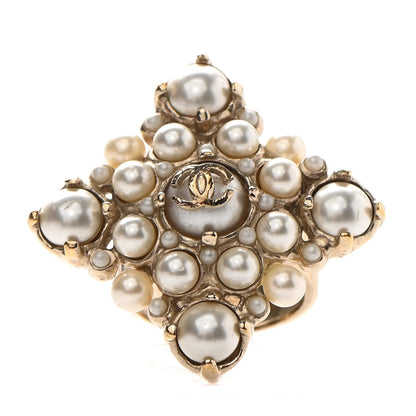 Chanel Pearl CC Ring 5.75 Light Gold 1 of 4