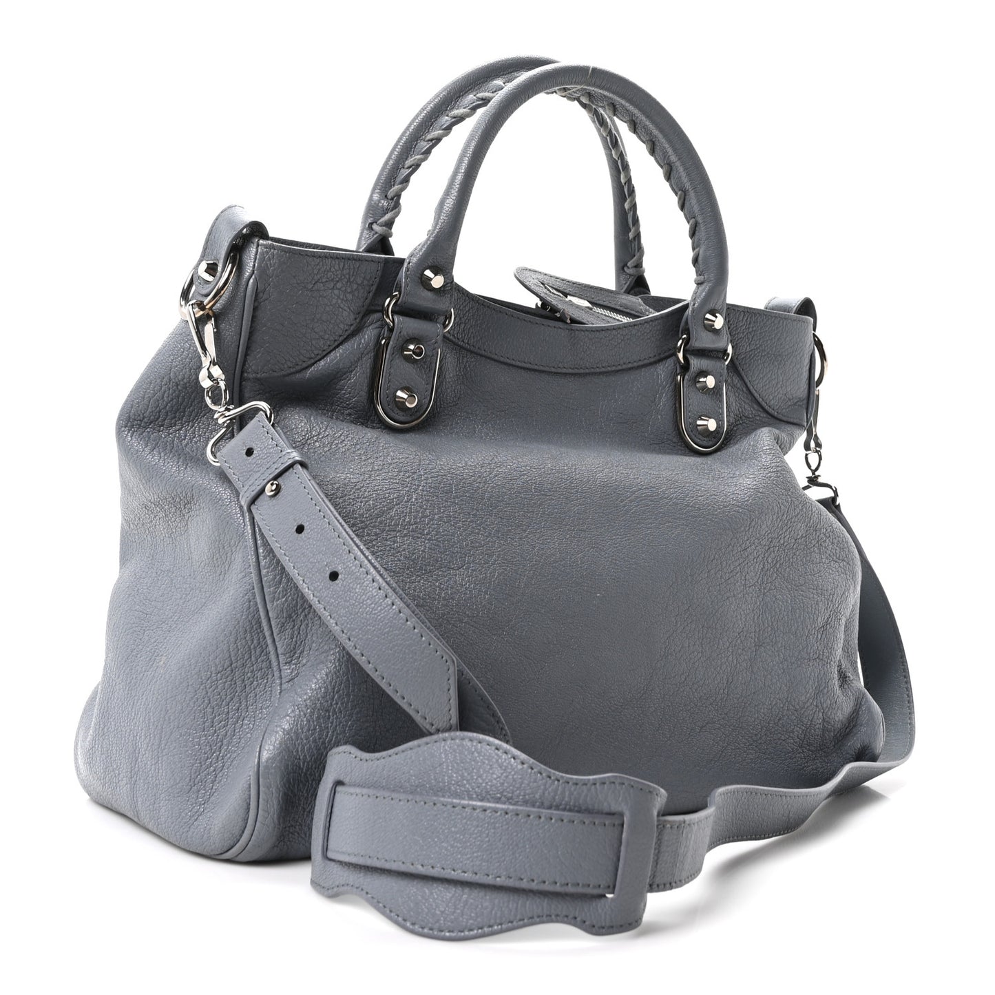 Chevre Silver Metallic Edge Hardware Velo Gris Acier