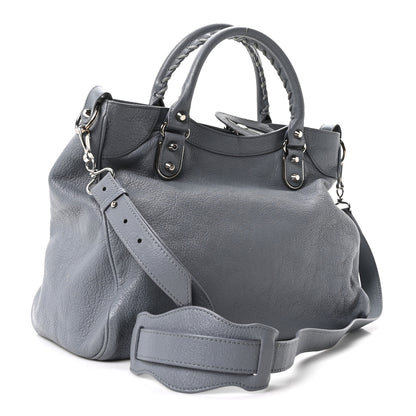 Balenciaga Chevre Silver Metallic Edge Hardware Velo Gris Acier 4 of 11