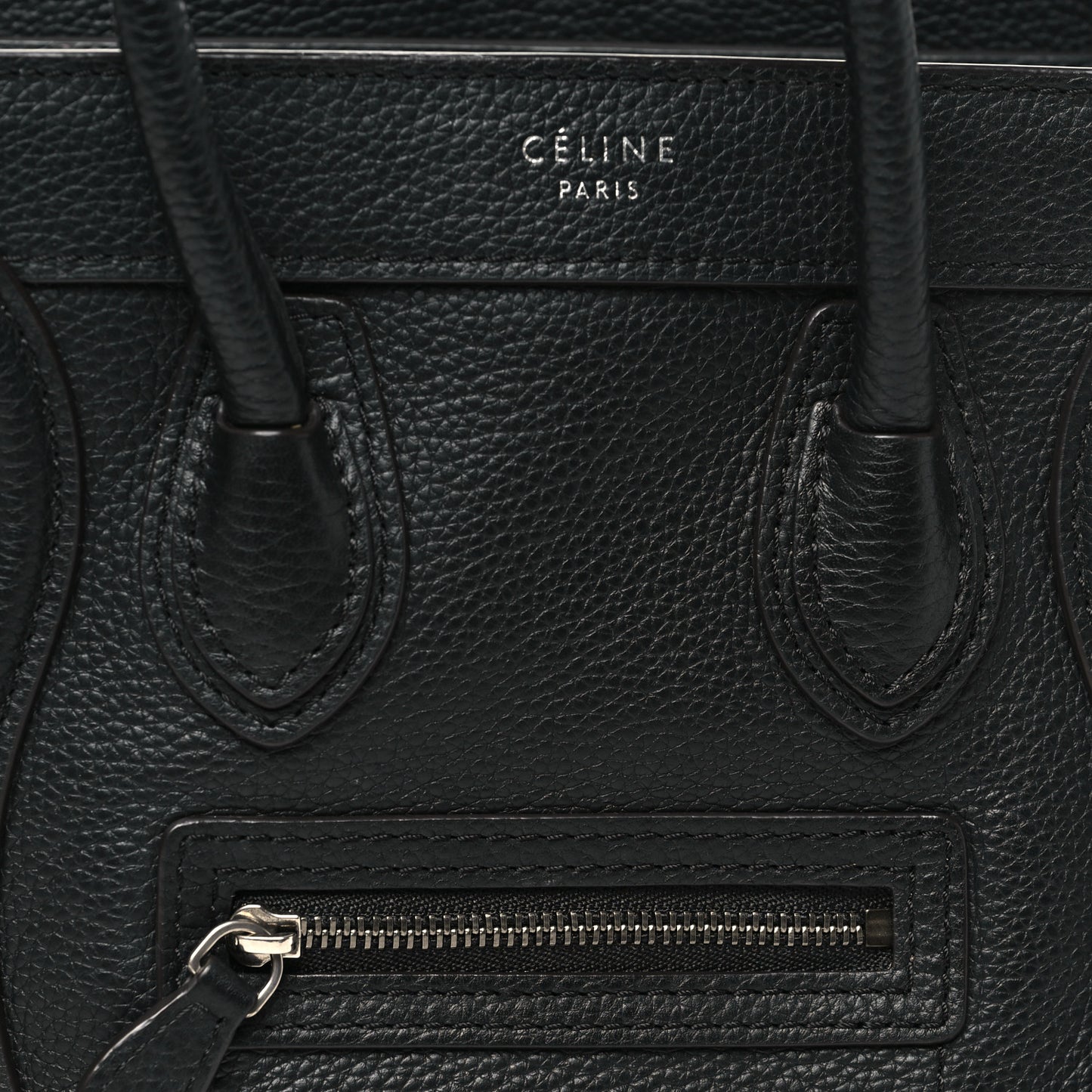 Pebbled Calfskin Nano Luggage Black