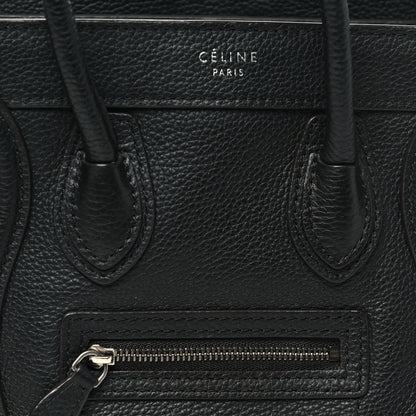 Celine Pebbled Calfskin Nano Luggage Black 7 of 9