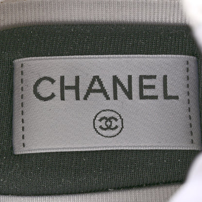 Chanel Fabric Laminated Calfskin Stretch CC Womens Sneakers 37 White Silver 8 of 10